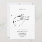 Einfache Minimalistische klassische Hochzeit Einladung (Vorderseite)