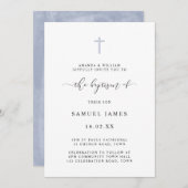 Einfache Minimalistische klassische Wasserfarbe Bl Einladung (Vorne/Hinten)