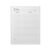 Einfache Minimalistische Kochrezepte Notizblock (Rotiert)