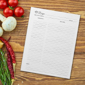 Einfache Minimalistische Kochrezepte Notizblock