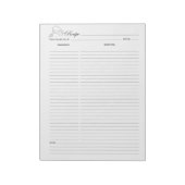 Einfache Minimalistische Kochrezeptur Notepad Notizblock (Rotiert)