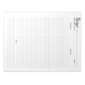 Einfache Minimalistische Kochrezeptur Notepad Notizblock (Vorderseite)