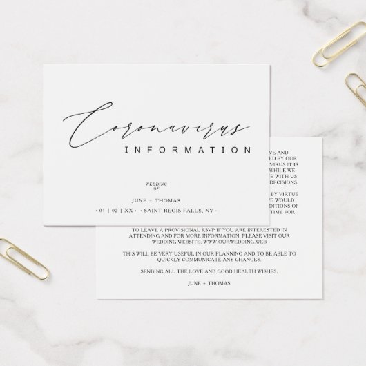 Einfache Minimalistische Koronavirus-Informationen (Büro)