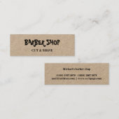 Einfache Minimalistische Kraft-Barberei Mini Visitenkarte (Vorne/Hinten)
