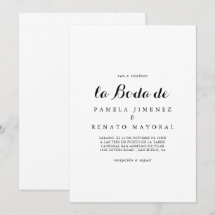 Einfache Minimalistische La Boda de Einladung
