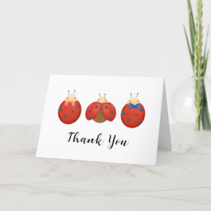 Einfache Minimalistische Ladybug-Kinderdusche Dankeskarte