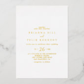 Einfache Minimalistische Lässige Hochzeit Folieneinladung (Vorderseite)