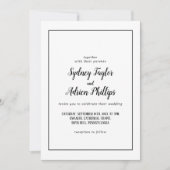 Einfache Minimalistische Lässige Rahmenhochzeit Einladung (Vorderseite)