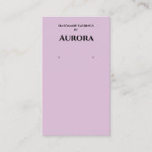 Einfache Minimalistische Lavendel-Earring-Anzeige Visitenkarte (Vorderseite)