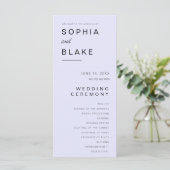 Einfache Minimalistische Lavendel-Hochzeit (Stehend Vorderseite)