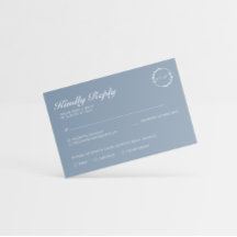 Einfache Minimalistische Leaf Dusty Blue Monogram