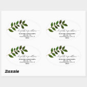 Einfache Minimalistische Leaf-Foliage Ovaler Aufkleber (Blatt)