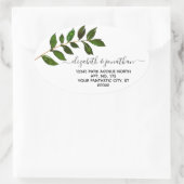 Einfache Minimalistische Leaf-Foliage Ovaler Aufkleber (Tasche)