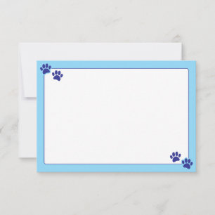 Einfache minimalistische leere umrandete Hundepfot Mitteilungskarte