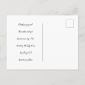 Einfache Minimalistische Liebe Foto-Skript Ankündigungspostkarte (Rückseite)