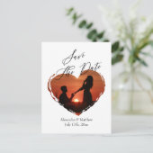 Einfache Minimalistische Liebe Foto-Skript Ankündigungspostkarte (Stehend Vorderseite)