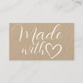 Einfache Minimalistische Liebe Heart Kraft Papier Visitenkarte (Vorderseite)