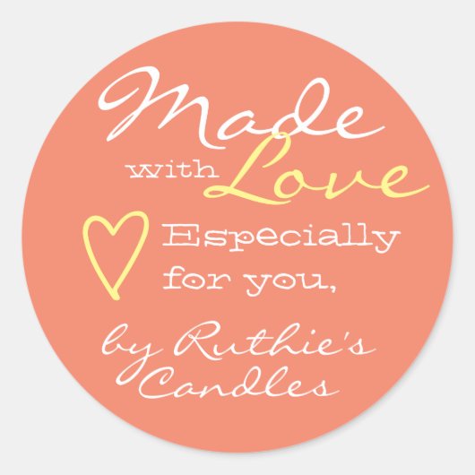 Einfache Minimalistische Liebe Herzdruckfarbe Runder Aufkleber (Vorderseite)