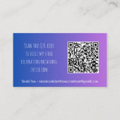 Einfache Minimalistische Lila Gradient QR Visitenkarte (Rückseite)