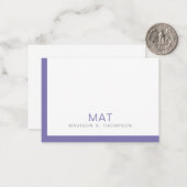 Einfache Minimalistische Lila Lavendel Beruflich Mitteilungskarte (Vorderseite/Rückseite Beispiel)