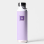 Einfache Minimalistische Lila Monogramm-Initialen Trinkflasche (Links)