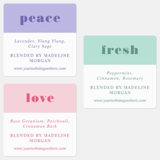 Einfache, Minimalistische, Lila Rosatöle Etiketten (Gruppe)