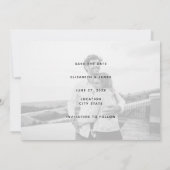 Einfache Minimalistische Lila Save the Date Hochze (Rückseite)