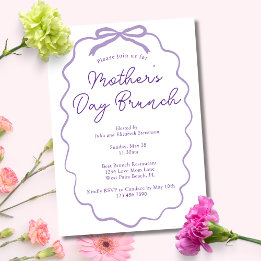 Einfache Minimalistische Lilac Bow Mutter's Day Br Einladung