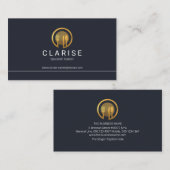 Einfache Minimalistische Line Border Gold Cutlery  Visitenkarte (Vorne/Hinten)