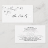 Einfache Minimalistische Linie Art Blumenzettel Begleitkarte (Vorne/Hinten)