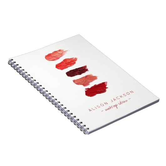 Einfache minimalistische Lippenstiftfarben Notizblock (Rechte Seite)