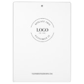 Einfache Minimalistische Logo-Markenbezeichnung Klemmbrett (Rückseite)