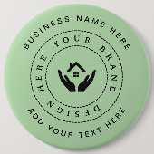 Einfache Minimalistische Logo- und Textwerbung Button (Vorderseite)