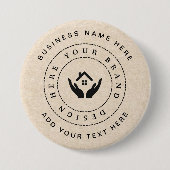 Einfache Minimalistische Logo- und Textwerbung Button (Vorderseite)