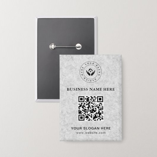 Einfache Minimalistische Logo- und Textwerbung Button (Vorderseite/Rückseite)