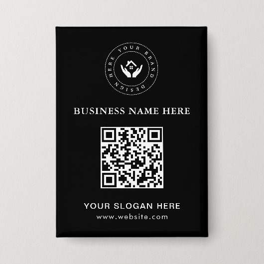 Einfache Minimalistische Logo- und Textwerbung Button (Vorderseite)