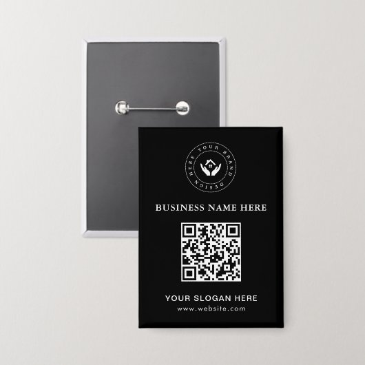 Einfache Minimalistische Logo- und Textwerbung Button (Vorderseite/Rückseite)