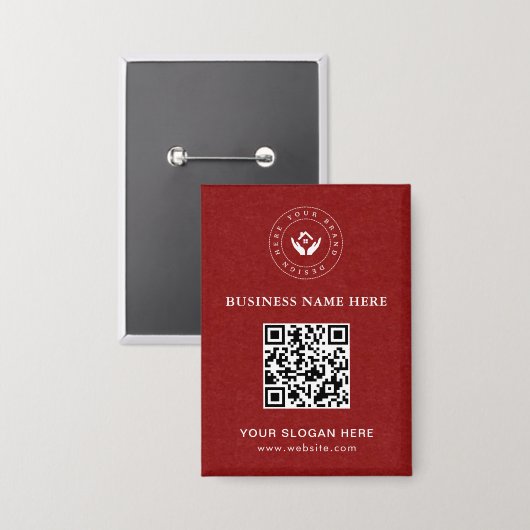 Einfache Minimalistische Logo- und Textwerbung Button (Vorderseite/Rückseite)