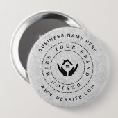 Einfache Minimalistische Logo- und Textwerbung Button (Vorne & Hinten)