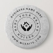 Einfache Minimalistische Logo- und Textwerbung Button (Vorderseite)