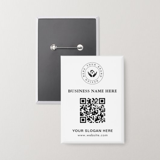 Einfache Minimalistische Logo- und Textwerbung Button (Vorderseite/Rückseite)