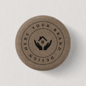 Einfache Minimalistische Logo- und Textwerbung Button (Vorderseite)