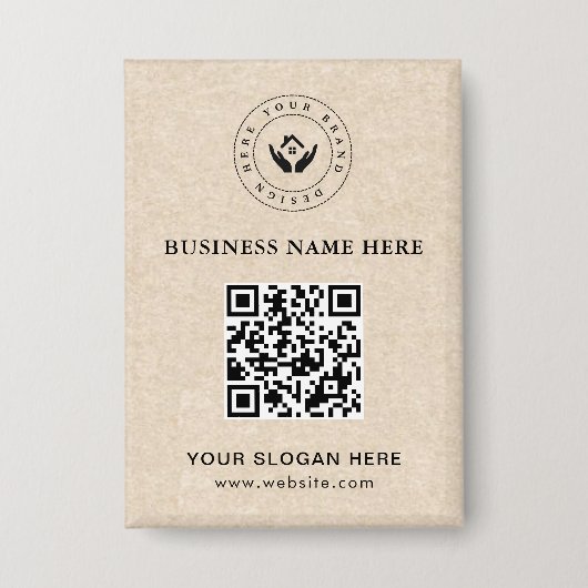 Einfache Minimalistische Logo- und Textwerbung Button (Vorderseite)