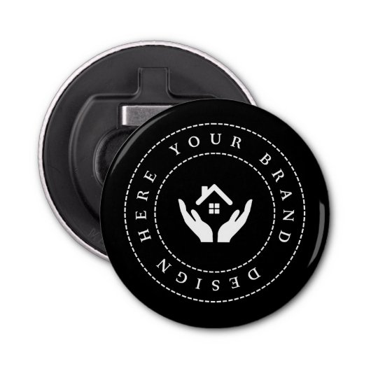 Einfache Minimalistische Logo- und Textwerbung Flaschenöffner (Vorderseite)