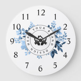 Einfache Minimalistische Logo- und Textwerbung Große Wanduhr