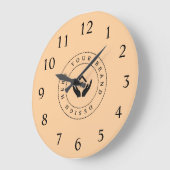 Einfache Minimalistische Logo- und Textwerbung Große Wanduhr (Winkel)