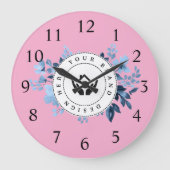 Einfache Minimalistische Logo- und Textwerbung Große Wanduhr (Vorderseite)