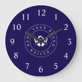 Einfache Minimalistische Logo- und Textwerbung Große Wanduhr (Vorderseite)