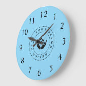 Einfache Minimalistische Logo- und Textwerbung Große Wanduhr (Winkel)