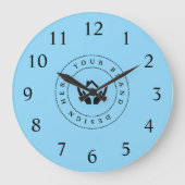 Einfache Minimalistische Logo- und Textwerbung Große Wanduhr (Vorderseite)